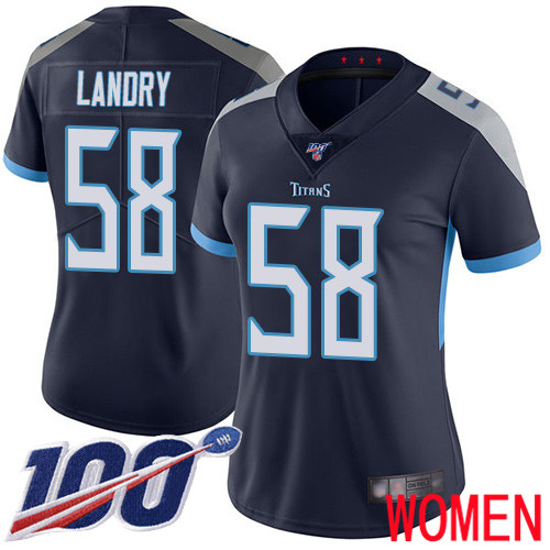 Tennessee Titans Limited Navy Blue Women Harold Landry Home Jersey NFL Football #58 100th Season Vapor Untouchable